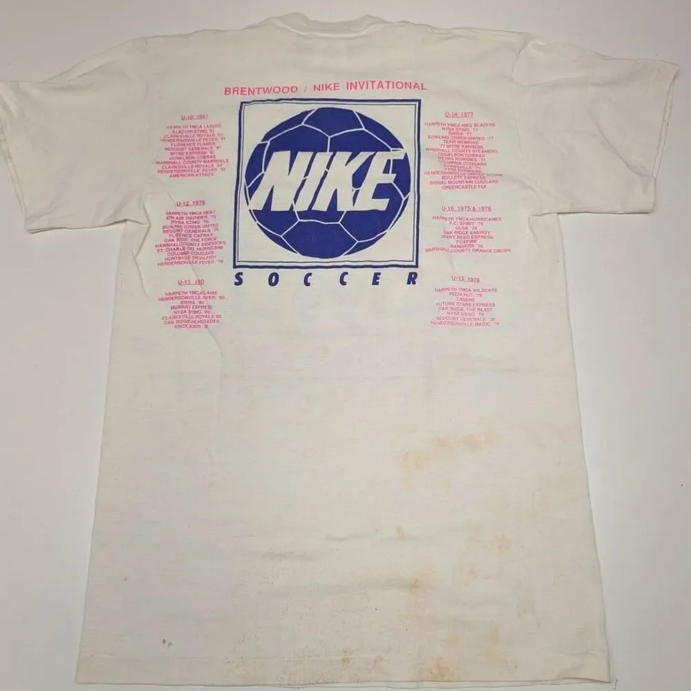 Vintage 1991 Brentwood/Nike Invitational Soccer Tournament Single Stitch T-Shirt